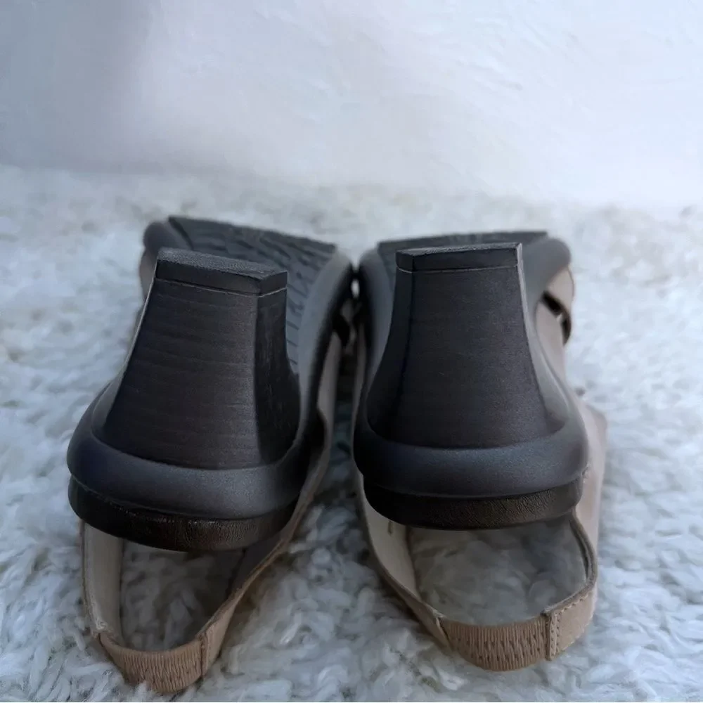ABEO BIO System Georgia Taupe Beige Gladiator Block Heels Sandals Sz 9 Leather